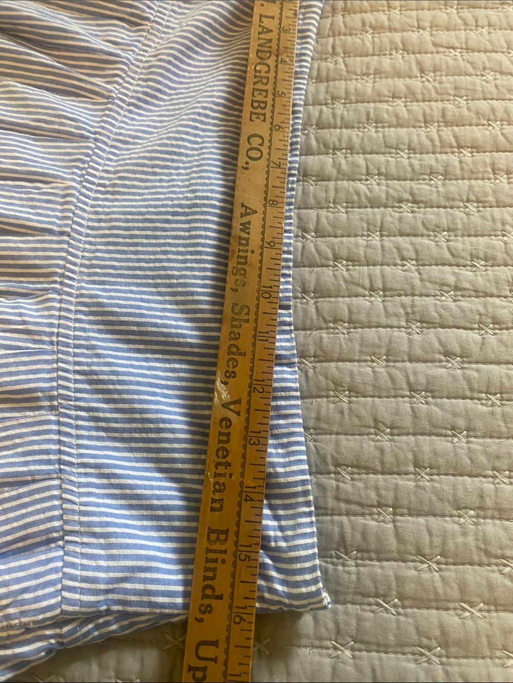 Blue & White Striped A-Line Midi Skirt with Yellow Floral Embroidery - Picture 6 of 6